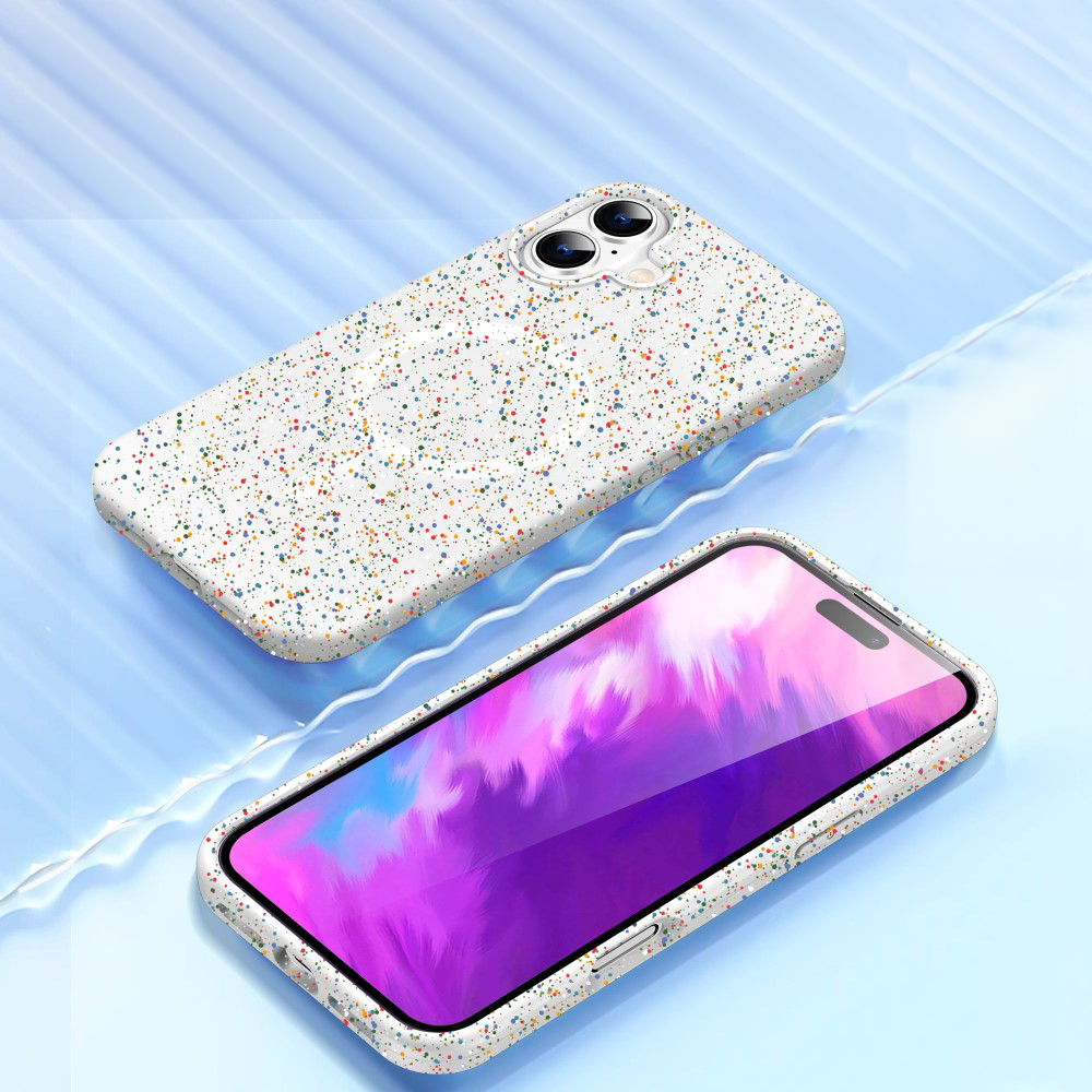 iPhone 16 MagSafe Hardcase Hülle im Dot Desing - Weiss / Bunt