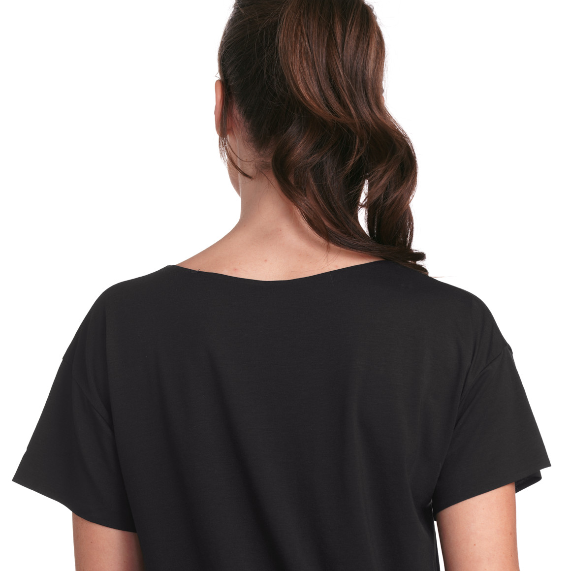 Gina Sports Damen Sport T-Shirt unifarben schwarz