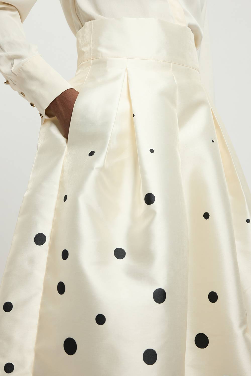 KarenMillen Jupe De Soirée En Twill Tissé À Bordure À Pois