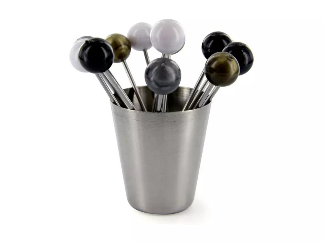 Lot de 12 Piques & Support 