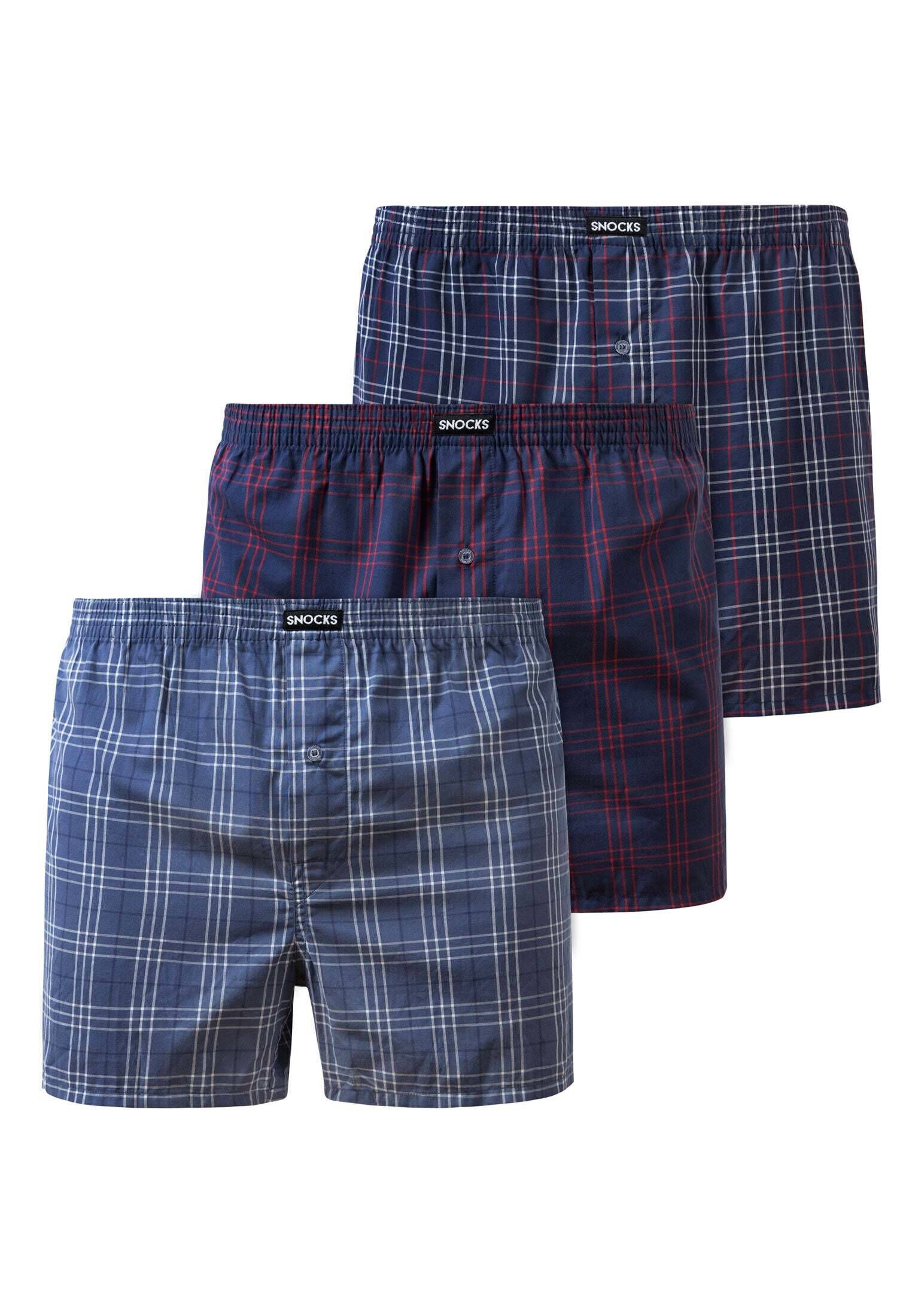SNOCKS| Herren American Boxershorts im 3er Pack