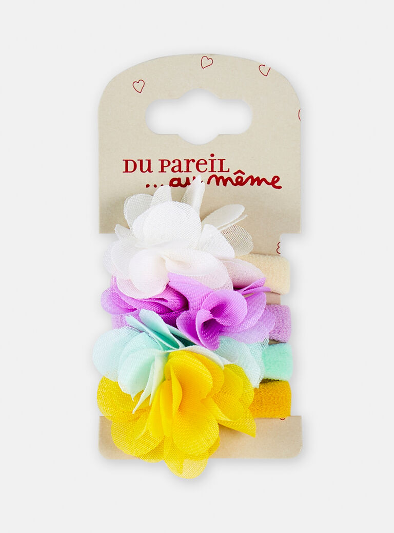 Lot de 4 élastiques à fleurs pour fille