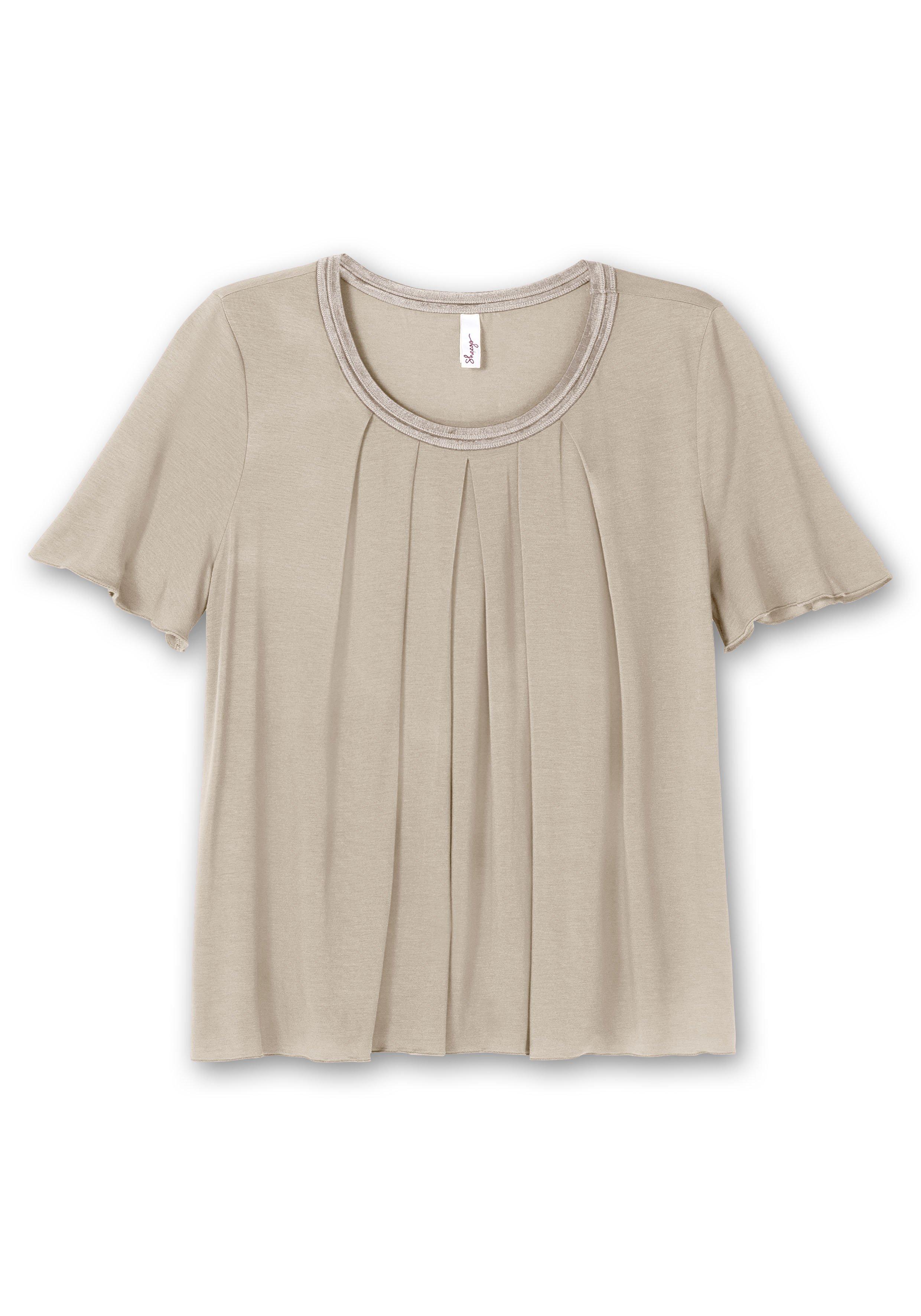 Shirt in A-Linie mit dekorativer Blende, aus Viskose-Jersey