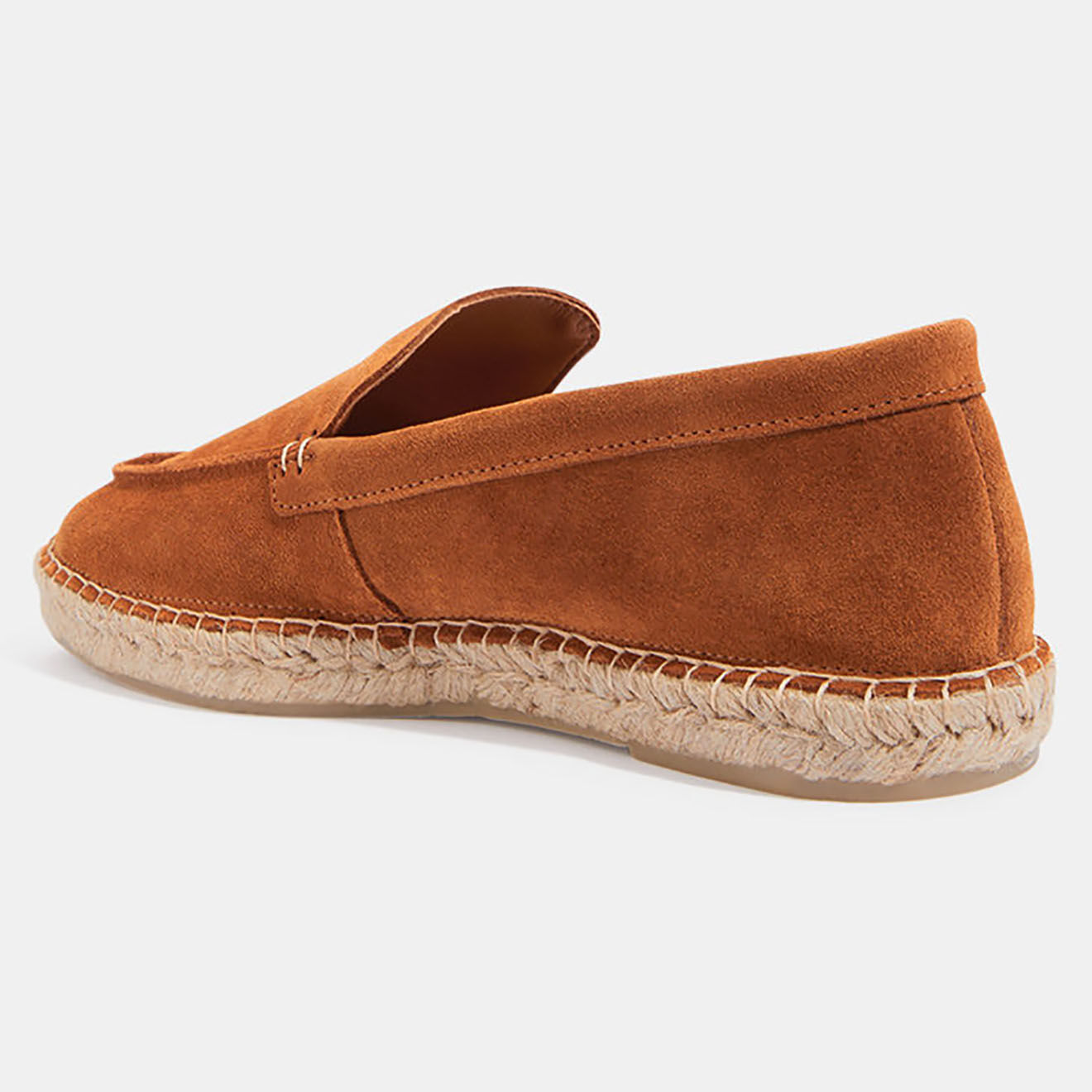 Comptoir GL Mocassins espadrilles en Velours de Cuir camel