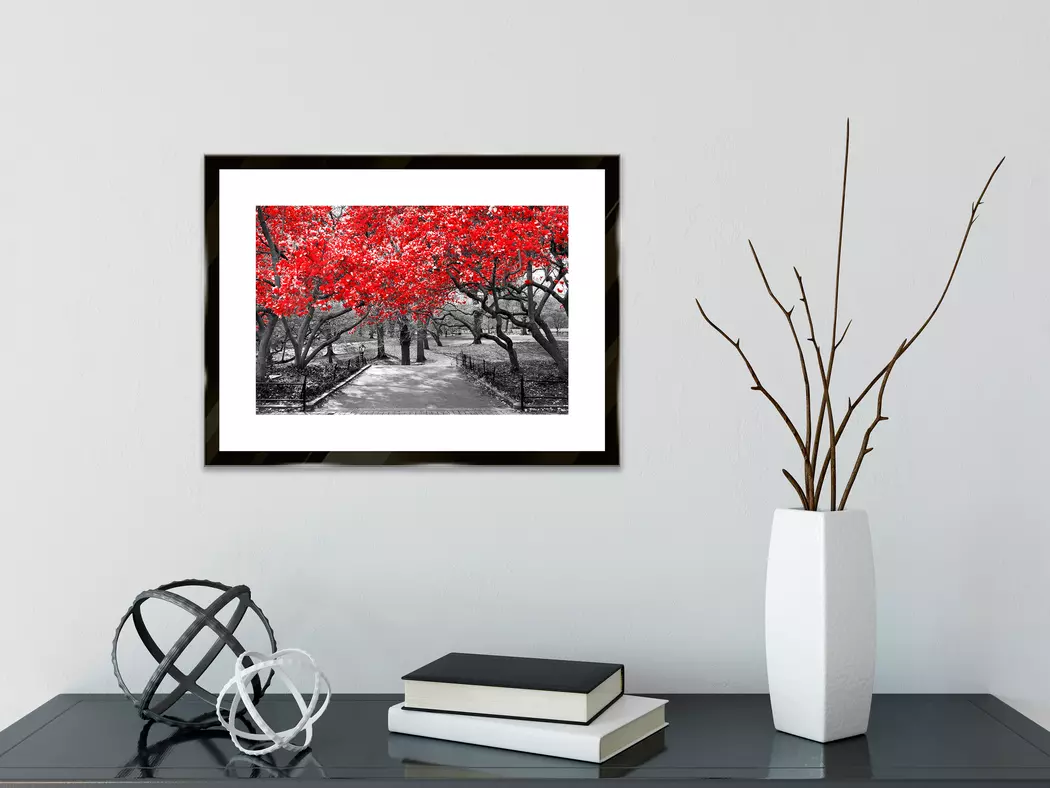 Glasbild 30 x 40 cm Red Tree III