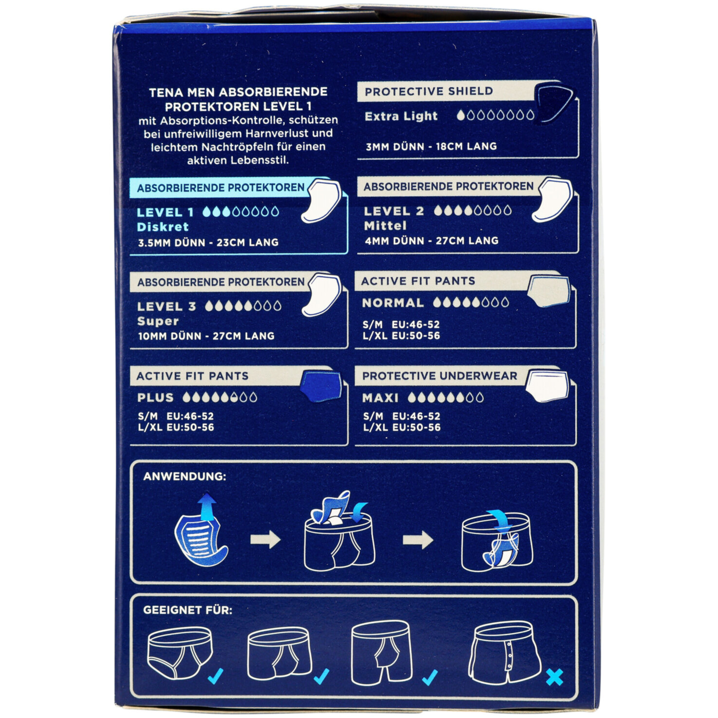 Tena Men Active Fit Inkontinenz-Einlagen Level 1 12 Stück