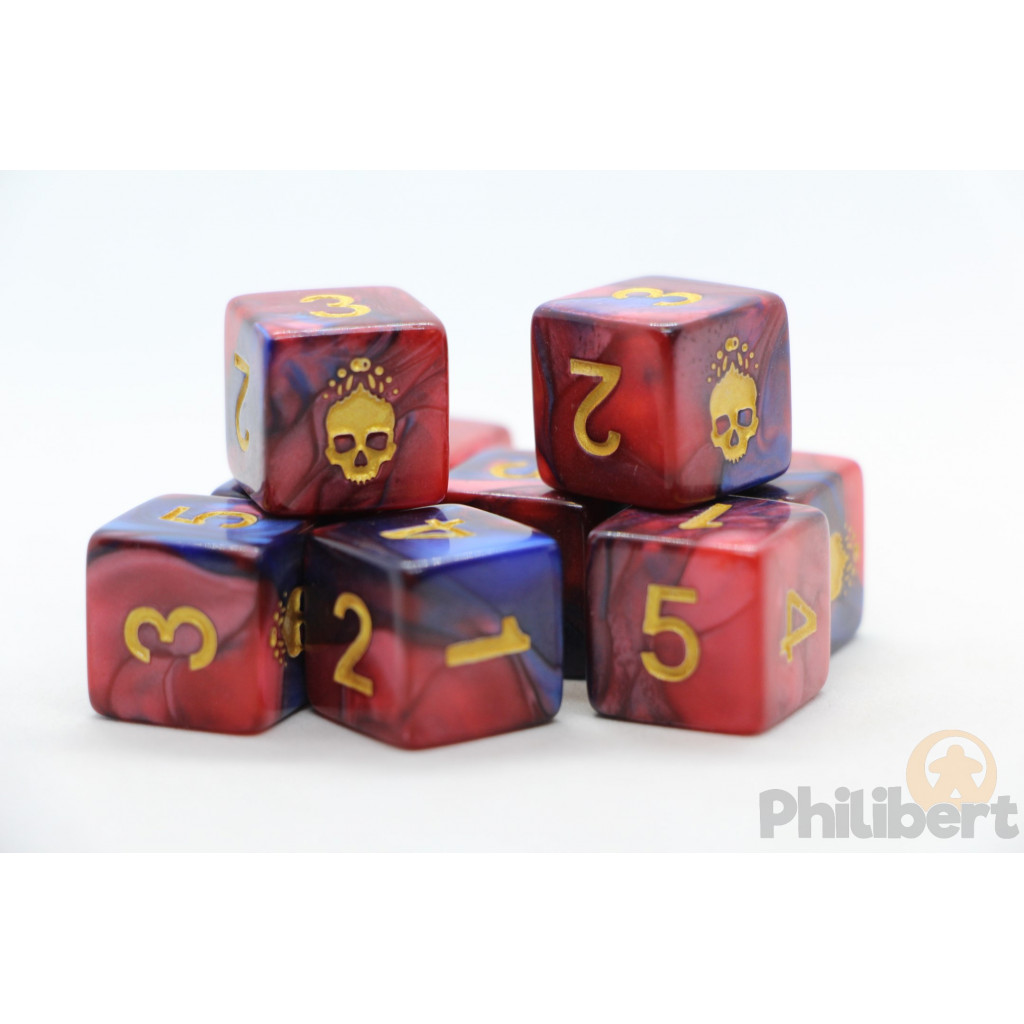 Set de 9 Dés 6 Faces Elder Dice: Mark of the Necronomicon Blood and Magick