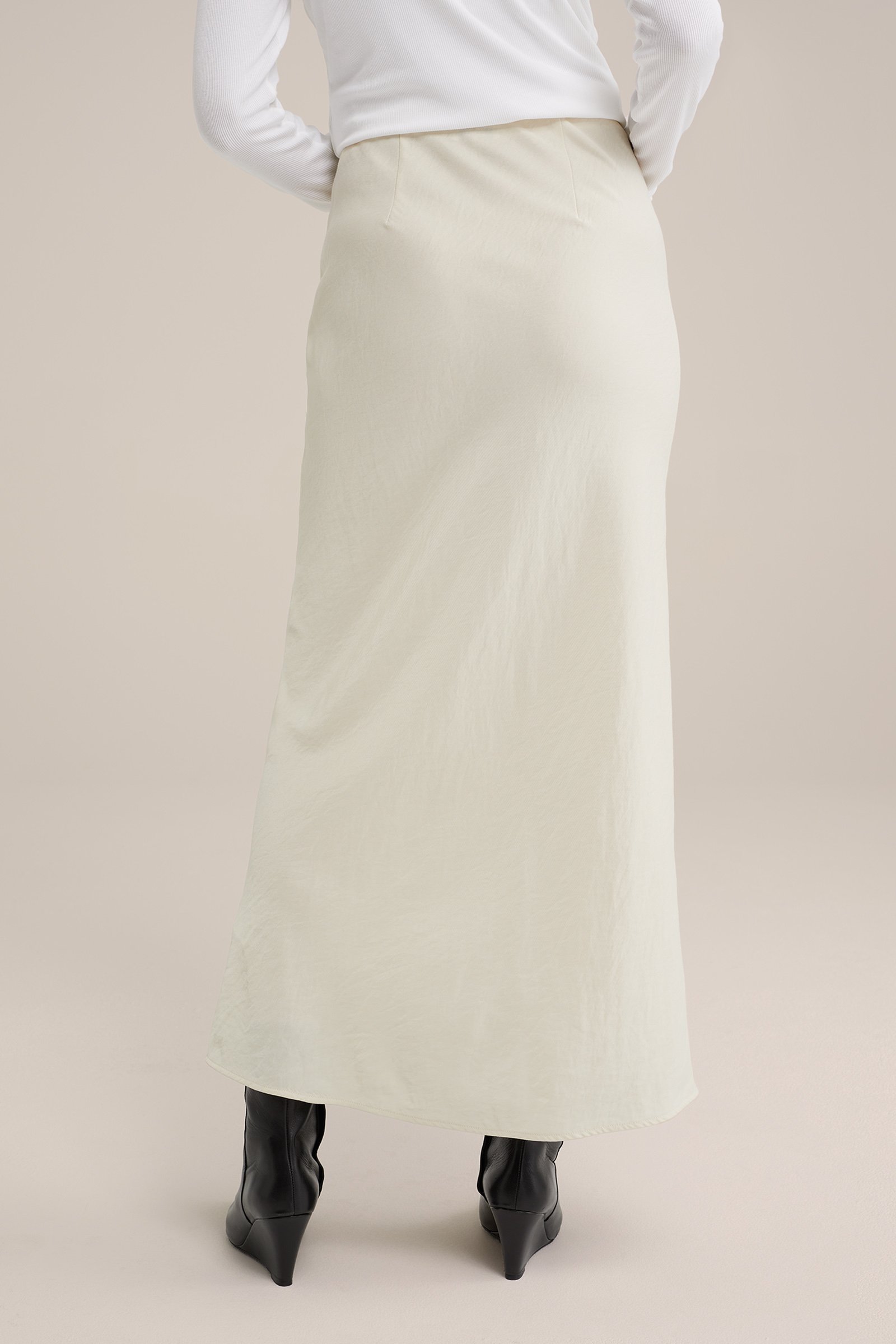 maxi-rok met satijnen look WE Studio Gebroken wit