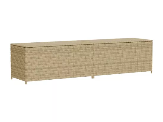 Prolenta Premium - Boîte de rangement de jardin mélange beige 469L résine tressée