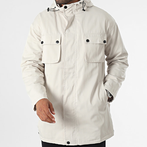 Veste Capuche Longue Beige