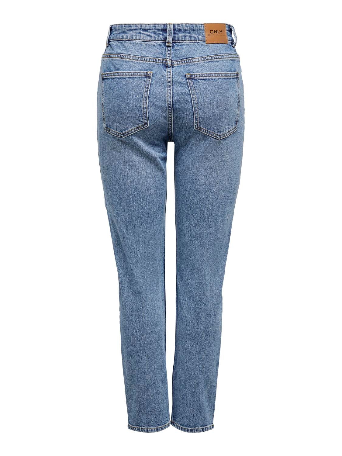 ONLEMILY Hohe Taille Gerade geschnitten Jeans Medium Blue Denim