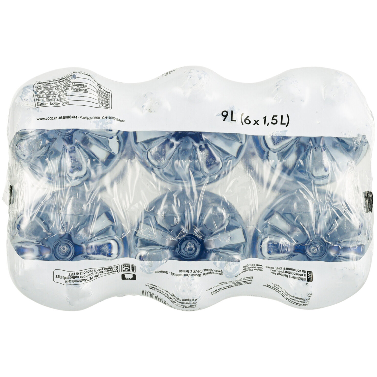 Swiss Alpina Blau Mineralwasser mit Kohlensäure 6x1,5l