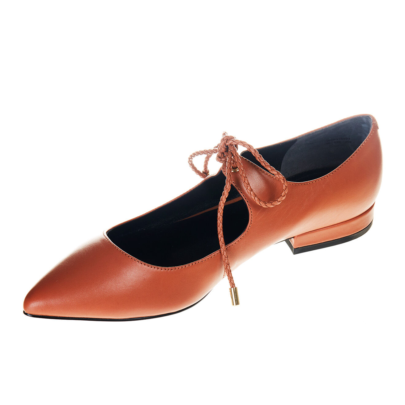 What For Ballerines lacées en Cuir rosé foncé