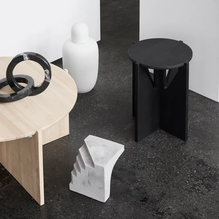 Kristina Dam Studio - Hocker, Ø 36 cm H 42 cm, schwarz