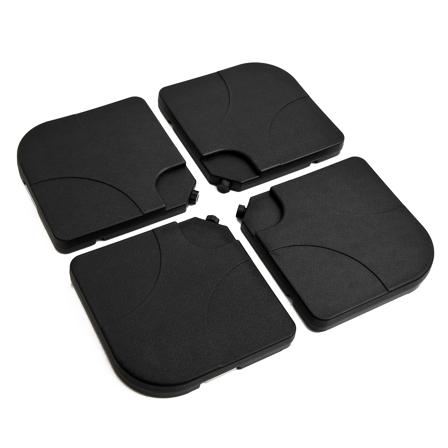Base para guarda-sol Outsunny, conjunto de 4 peças de suporte em plástico, 100x100x7,5 cm, preta
