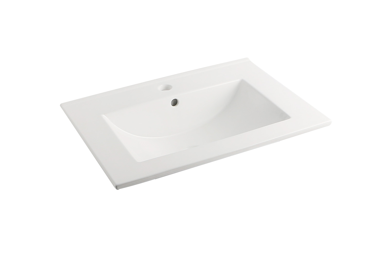 Muebles Raya badmeubel ribbelfront 60cm wit mat met witte wastafel met kraangat