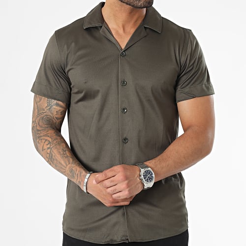 Chemise Manches Courtes Vert Kaki