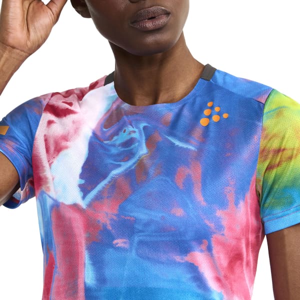 T-shirt running CRAFT PRO HYPERVENT JAQUARD TEE W FUCHSIA/MULTI