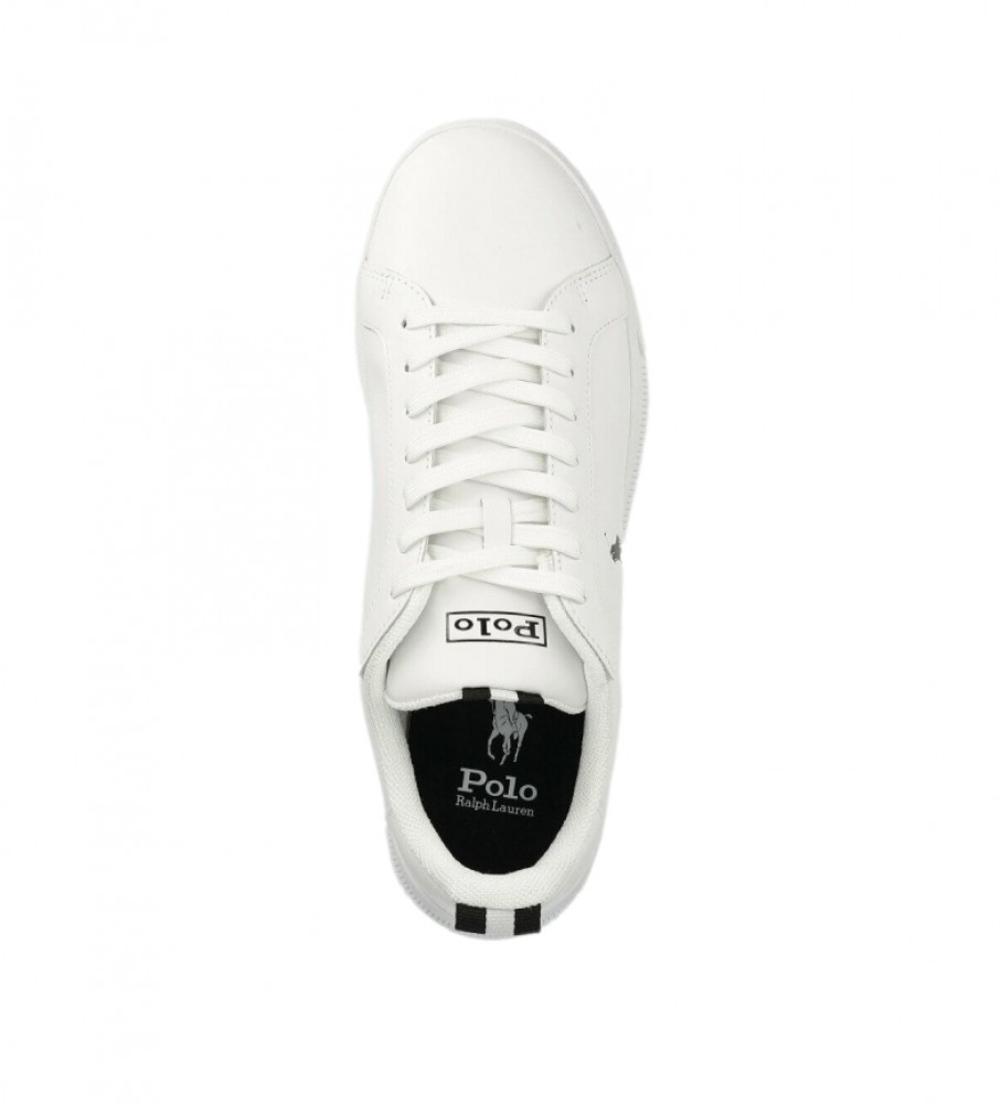 Tênis de couro branco com logo da Ralph Lauren