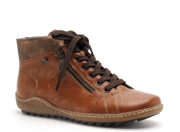 Rieker boots bottine plates femme z7540 marron