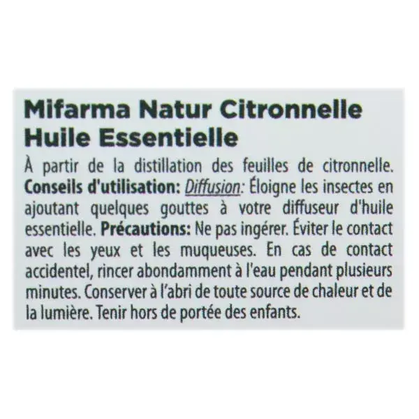 Mifarma Natur Huile Essentielle de Citronnelle 15ml
