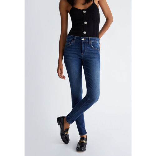 Liu Jo - Pantalón pitillo Bottom Up Azul