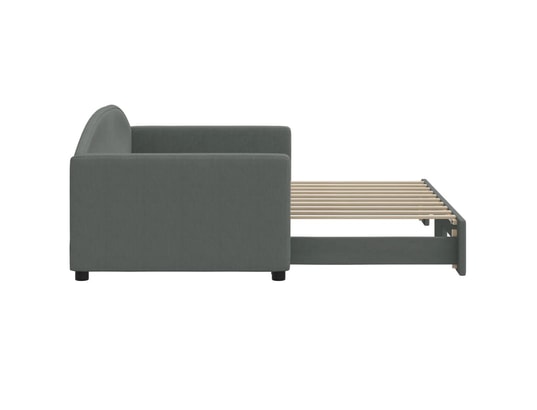 VIDAXL - Lit de jour avec lit gigogne gris foncé 90x190 cm tissu