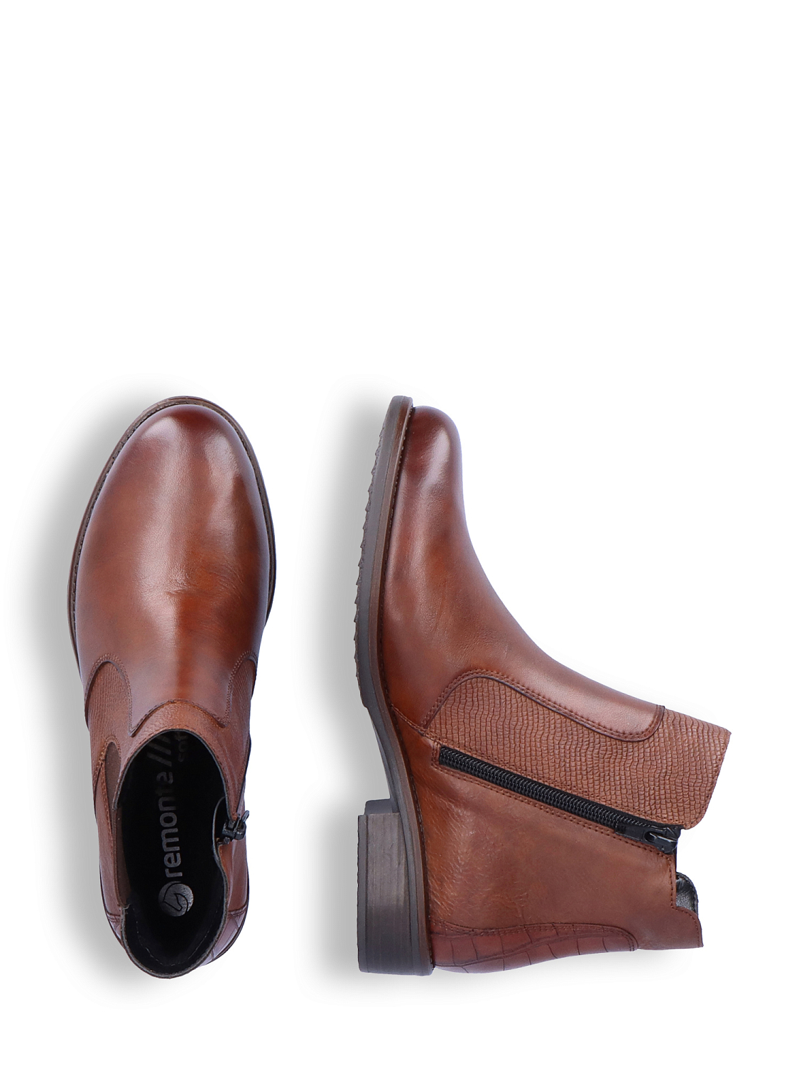Remonte Brown Leather Zip Boots