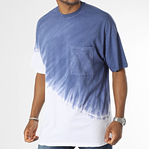 Tee Shirt Poche Blanc Bleu Marine