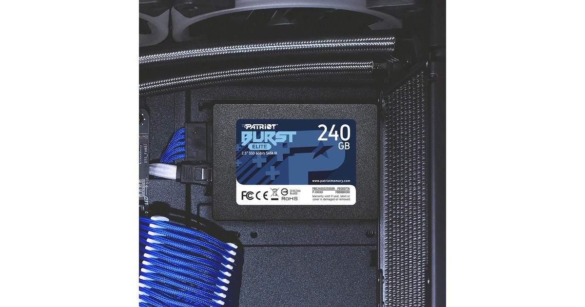 PatriotBurst Elite 240 GB SSD  (Zwart, PBE240GS25SSDR, SATA 6 Gb/s)