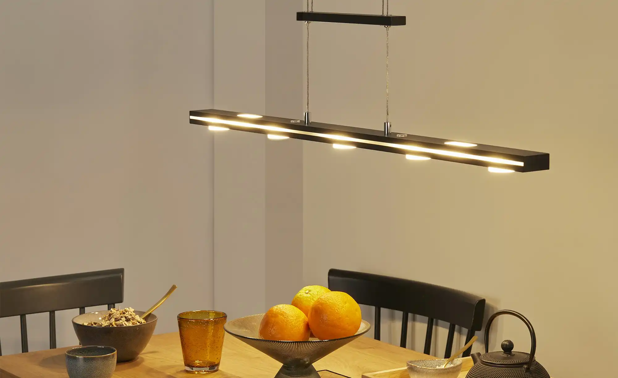 Trio LED-Pendelleuchte schwarz-matt