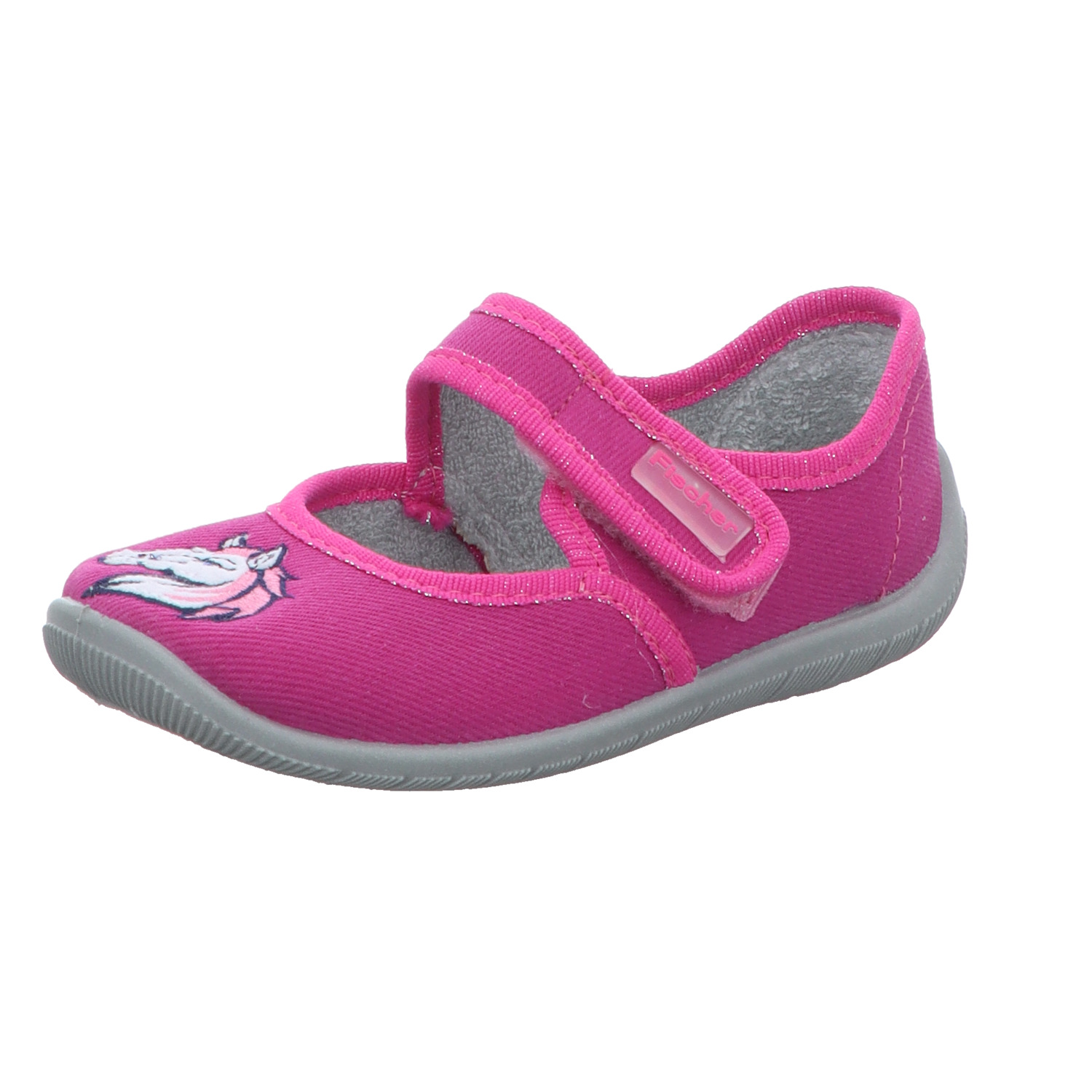Fischer Kinder-Hausschuh Pferde-Motiv Pink