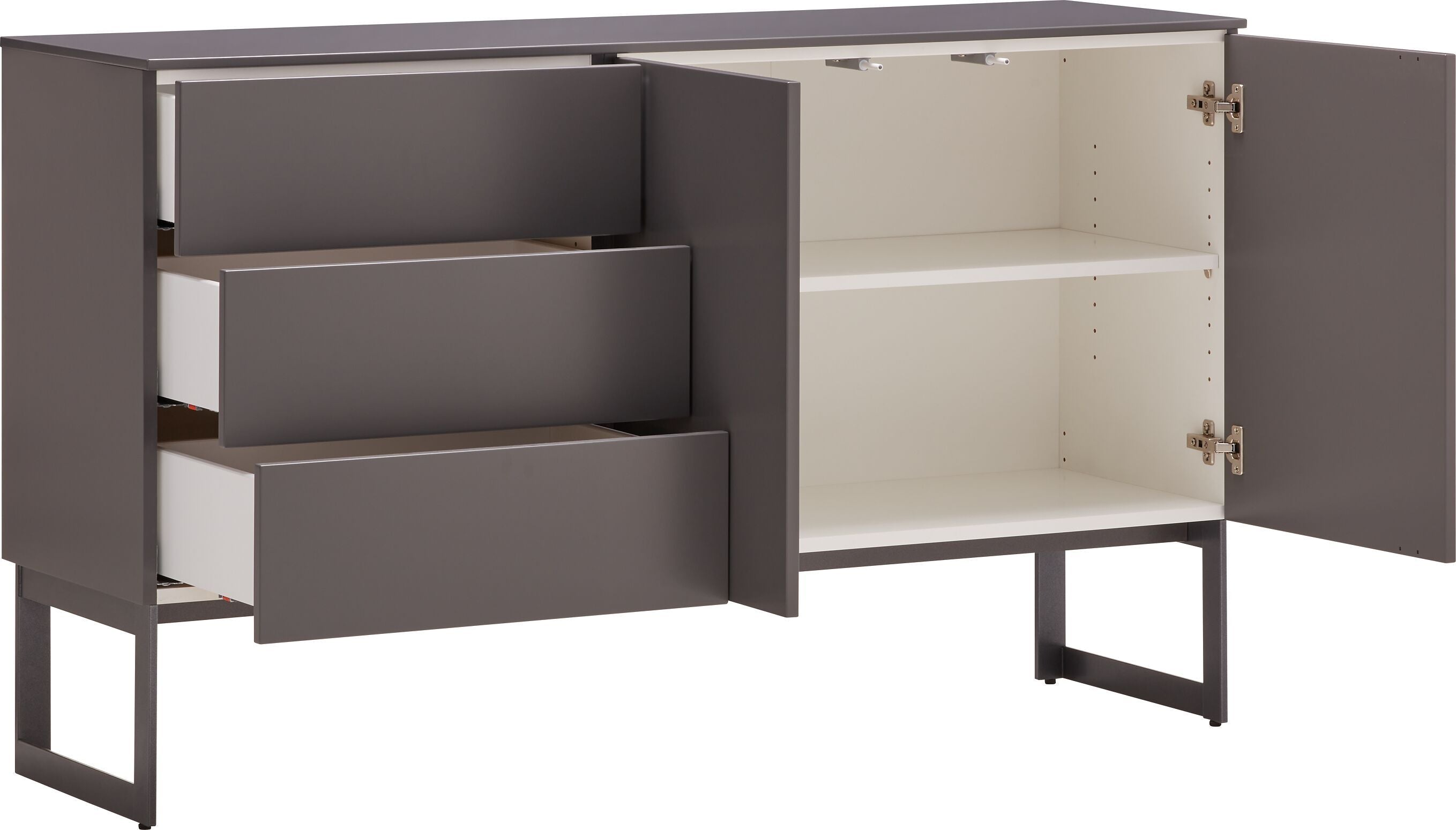 TILL Sideboard - Dunkelgrau / B: 140.0 cm x T: 41.0 cm x H: 83.8 cm