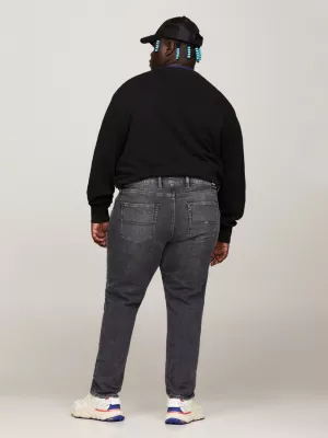 Calça jeans preta desbotada reta Plus Ryan