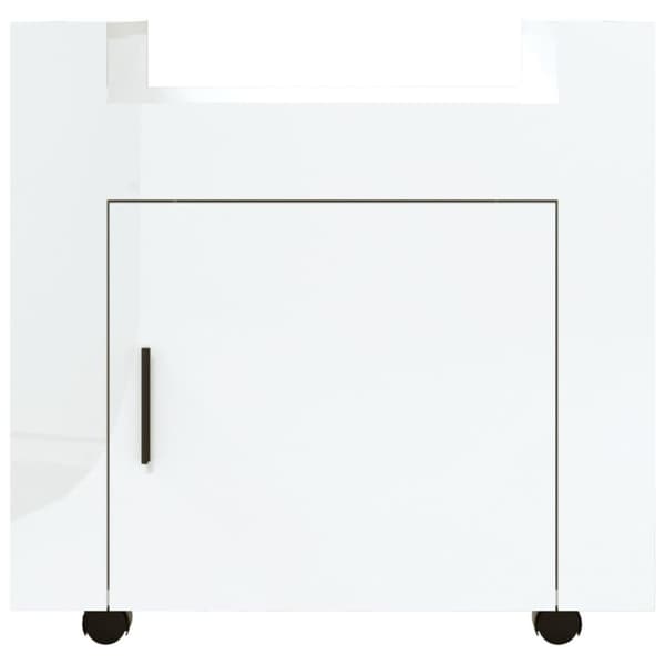 vidaXL Tralle til skrivebord høyglans hvit 60x45x60 cm konstruert tre