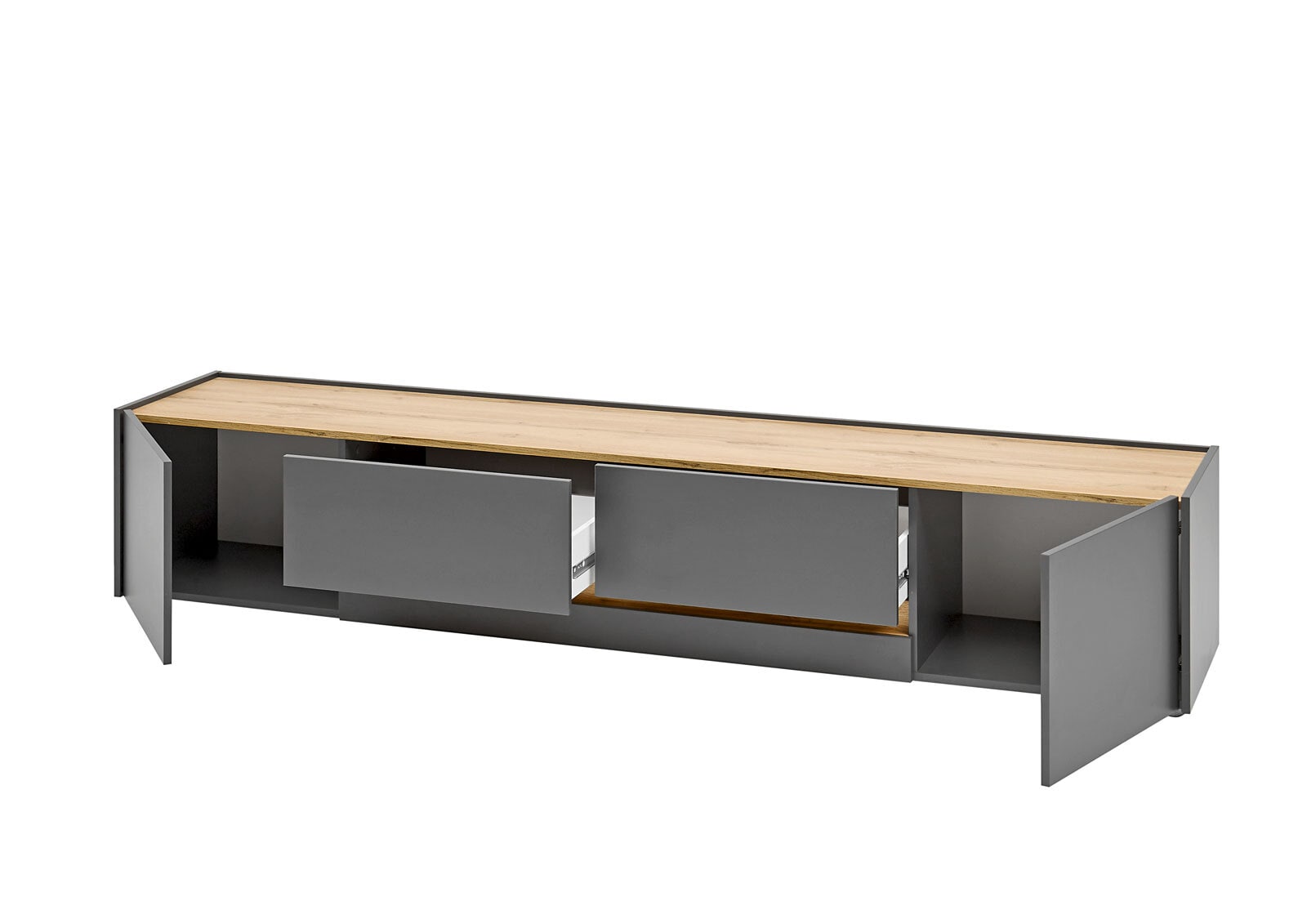 Lowboard City Wotan Eiche Dekor/Anthrazit 220x40x45 cm