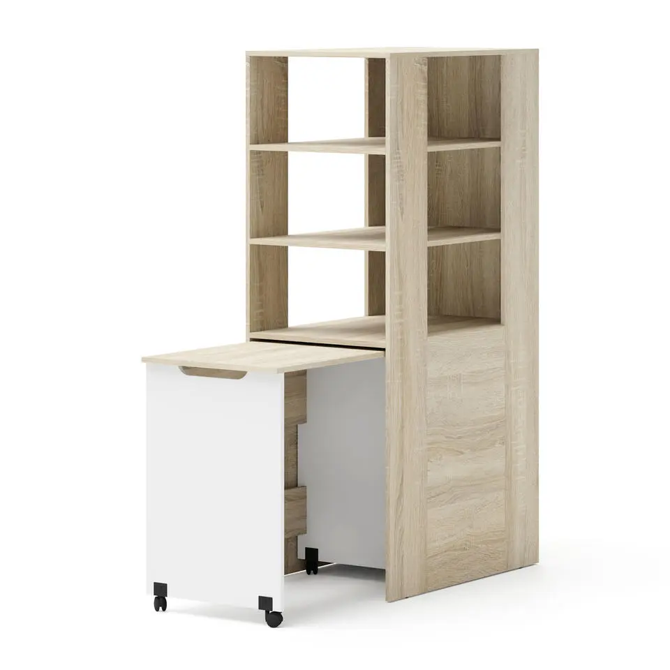 Rek met bureau Samoa-Fuji 165cm sonoma eik / mat wit