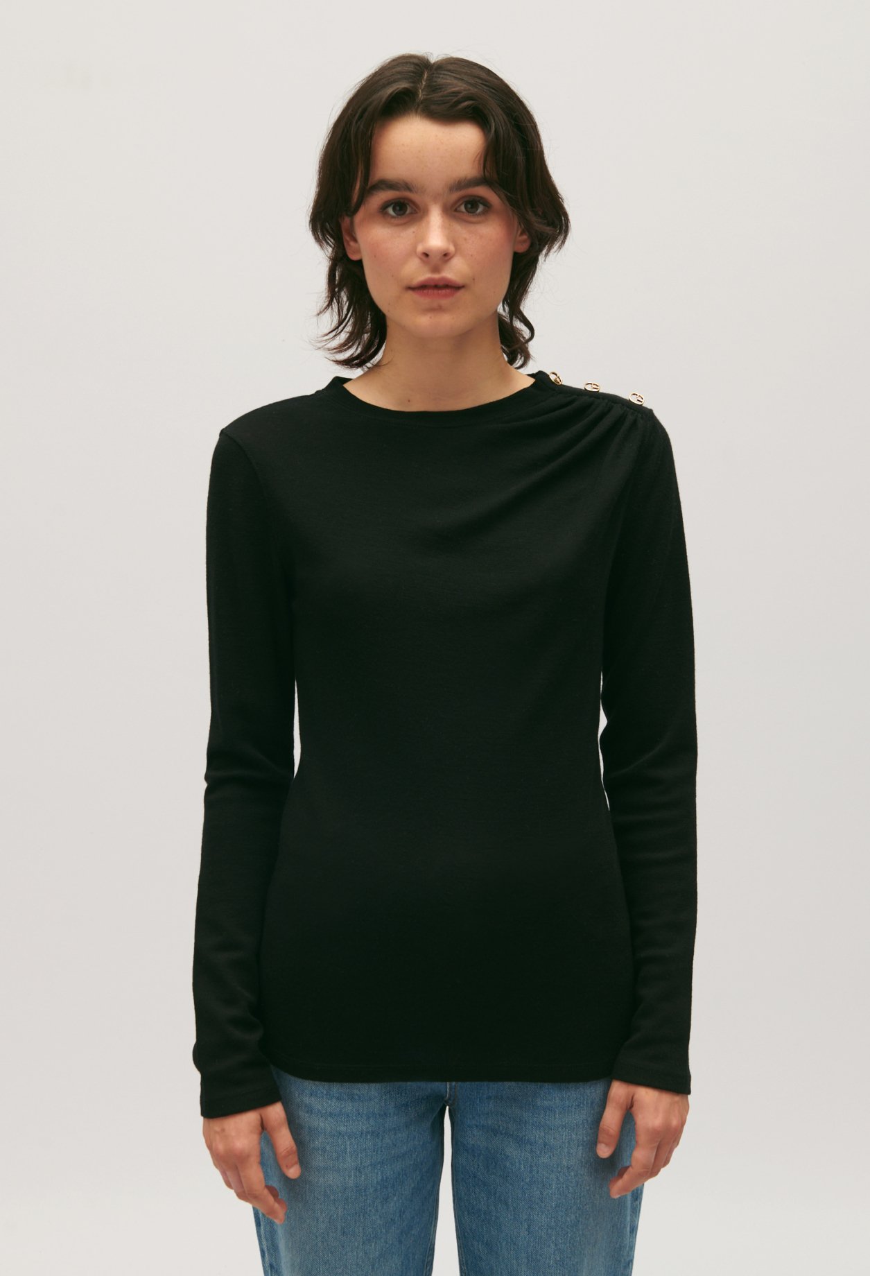 T-shirt laine noir