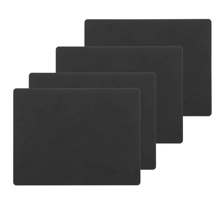 Lind DNA - Tischset Square L, 35 x 45 cm, Nupo schwarz (4er-Set)