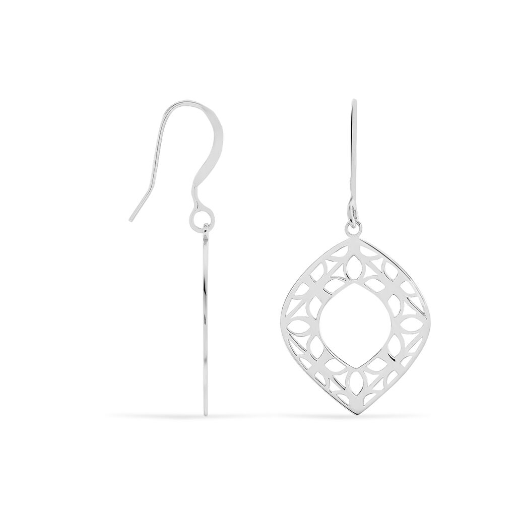 Boucles D'oreilles Pendantes Maurizia Argent Blanc