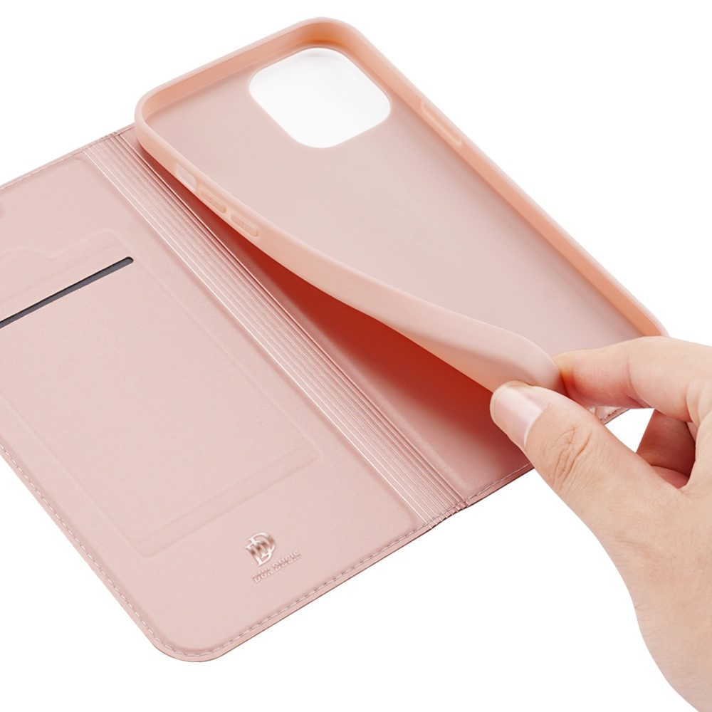 iPhone 14 Flip Wallet Cover Leder Tasche - Roségold