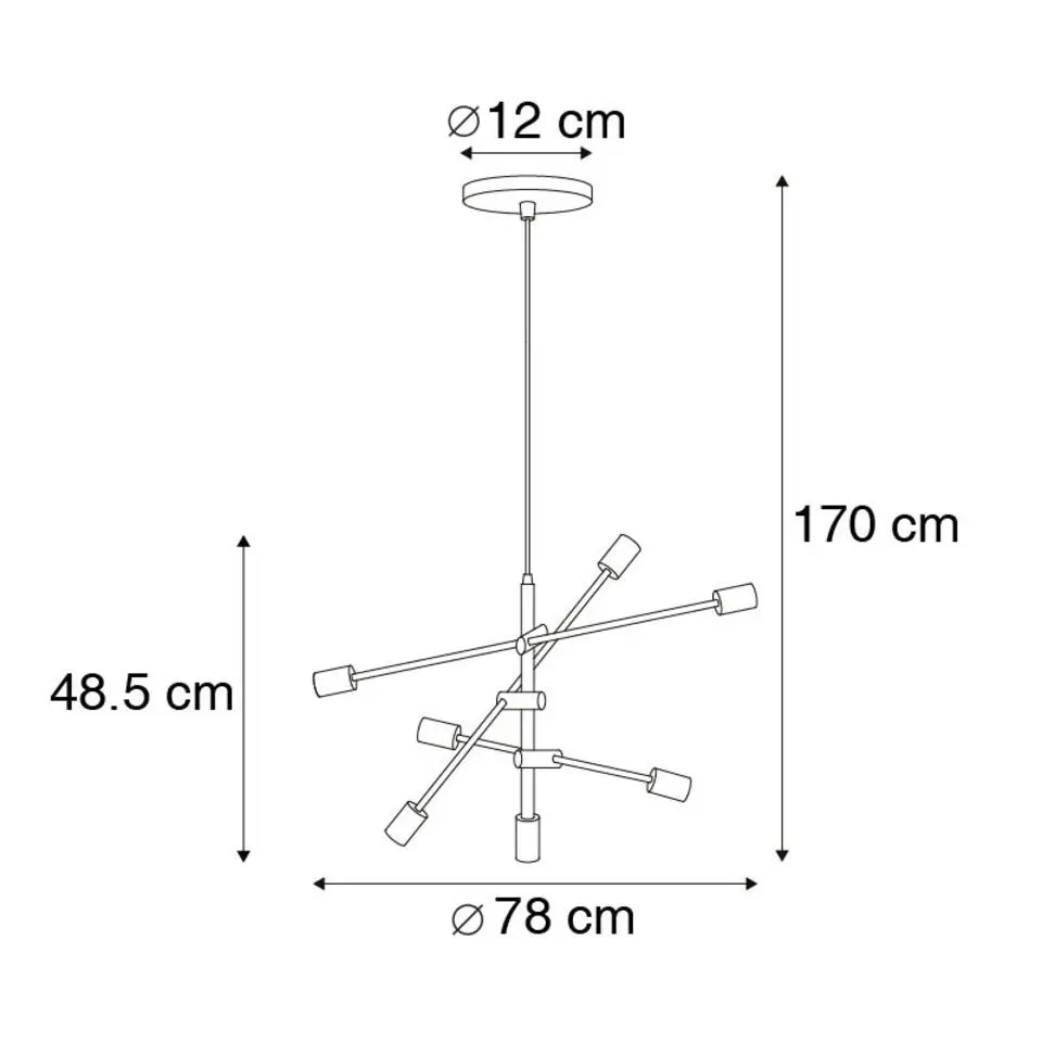 Qazqa hanglampen sydney zwart e27