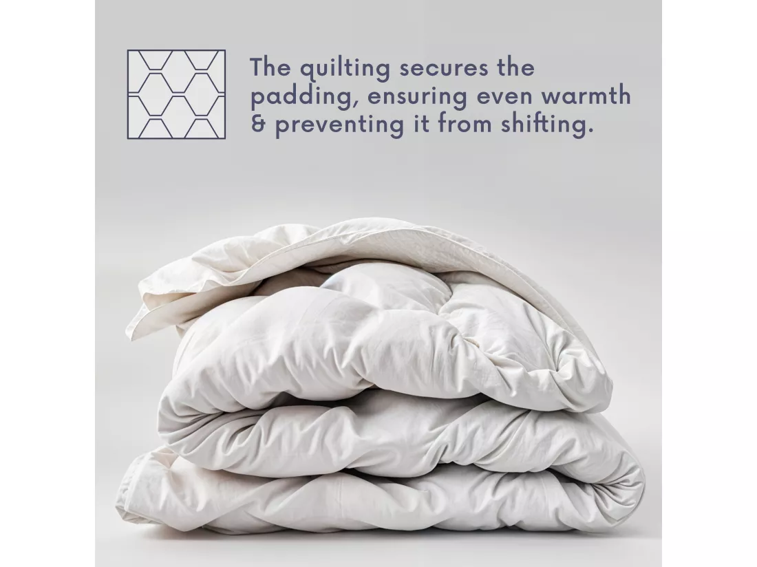 The White Stone Couette Hiver 210 x 240 cm de 400 g | Rembourrage Doux et Chaud en Ouate Douce | Couette Matelassée en Microfibre Hypoallergénique Blanche | Couette pour Lit 2 Personnes