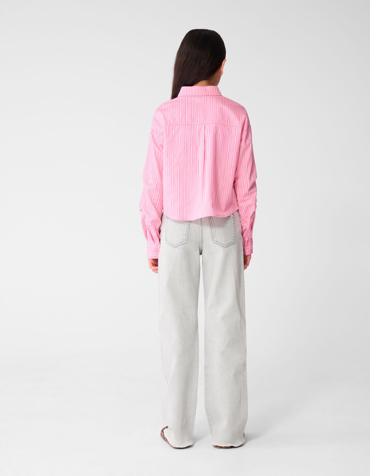Pinstripe Stud Blouse Roze