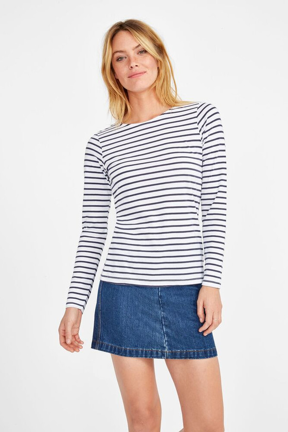 SOL'S 01403 - MARINE WOMEN Tee Shirt Femme Manches Longues Rayé