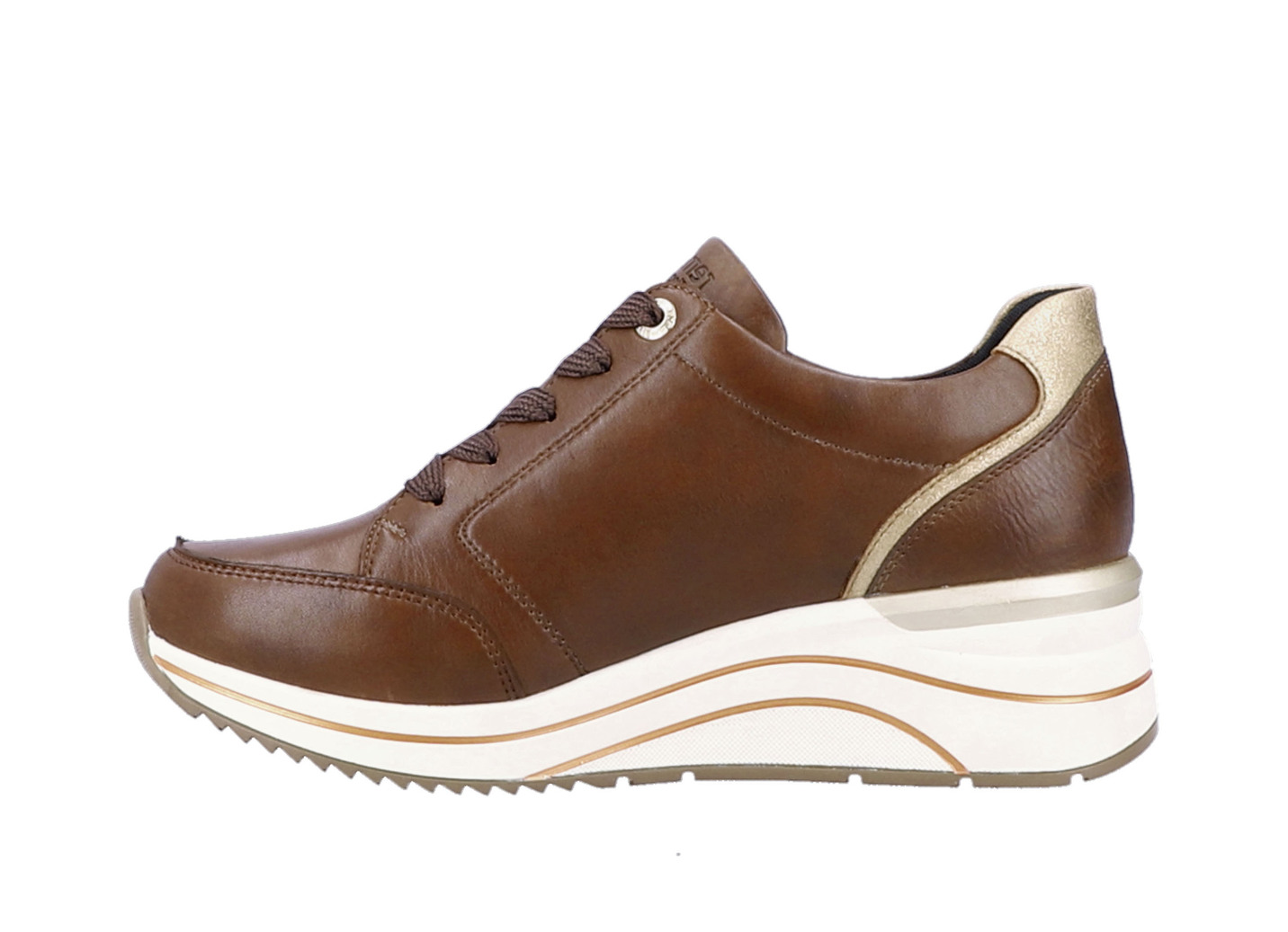 Remonte Schnür-Sneaker mit mattgoldfarbenen Besätzen