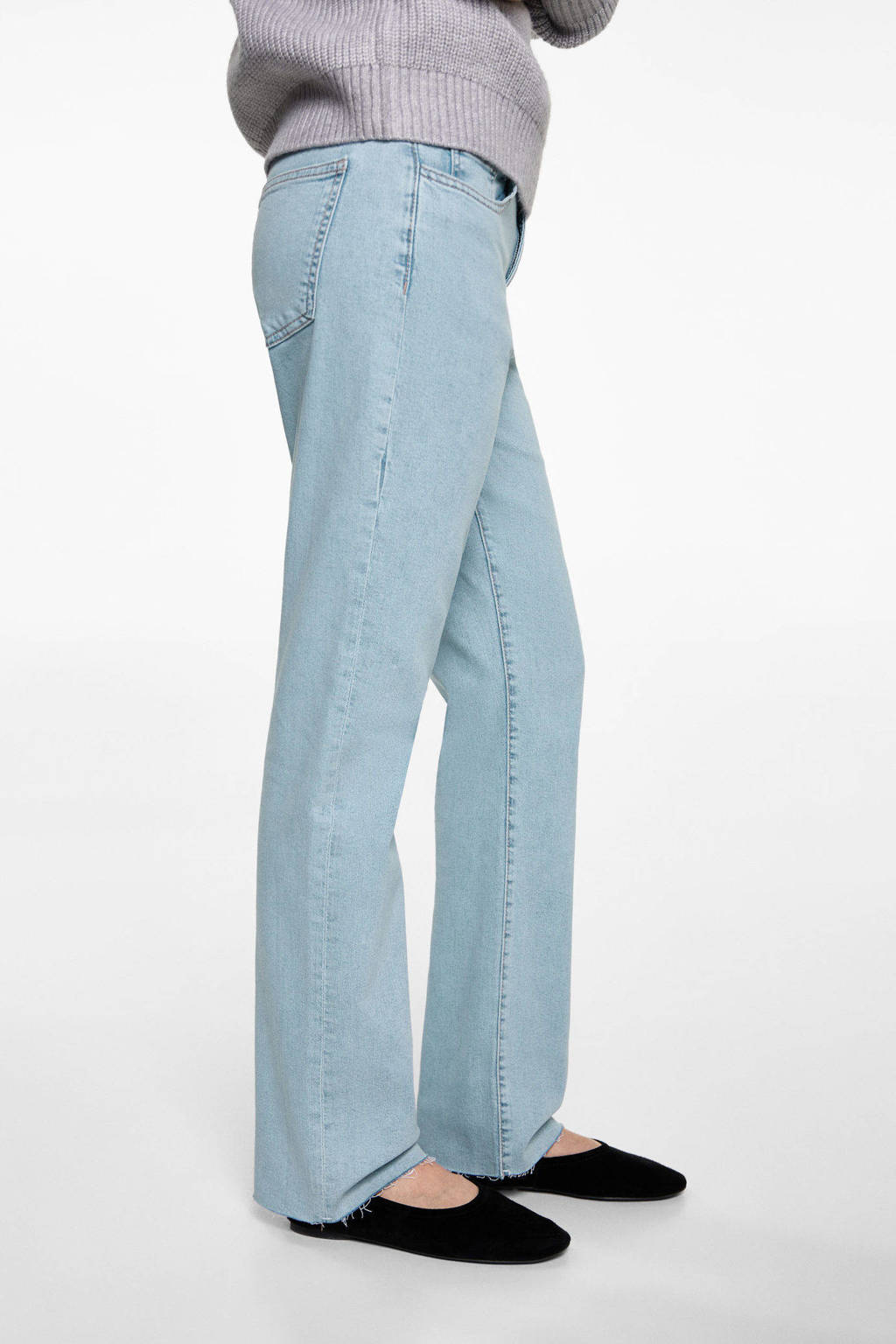 MANGO TEEN straight regular waist light blue denim