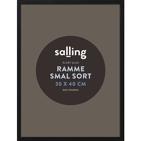 Sort ramme m. glas - 30x40 cm