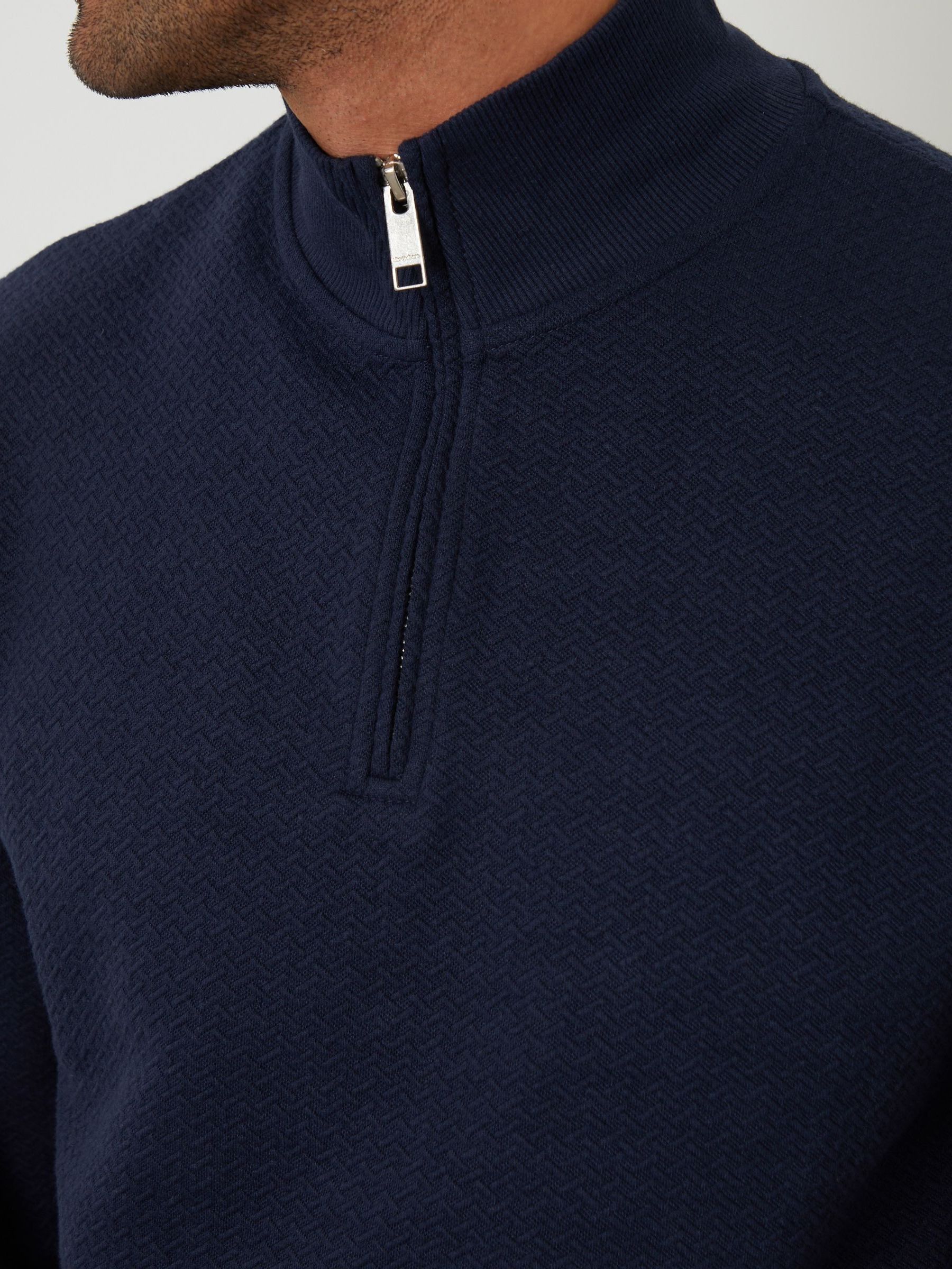 Threadbare Textured Quarter Zip Sweatshirt