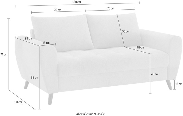 Mr. Couch 2,5-Sitzer »Blackburn II« Mit Kaltschaumpolsterung bis 140 kg belastbar